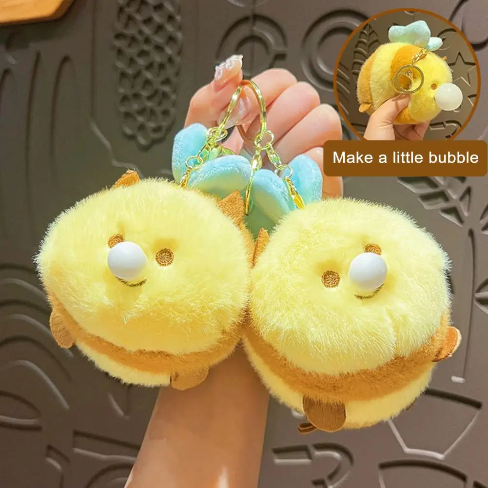 Unique Design Plush Pillow Furry Bee Plush Pendant Soft Pillow Toy Set for Home Decor Family Members Cute Stuffed Yellow for Tv