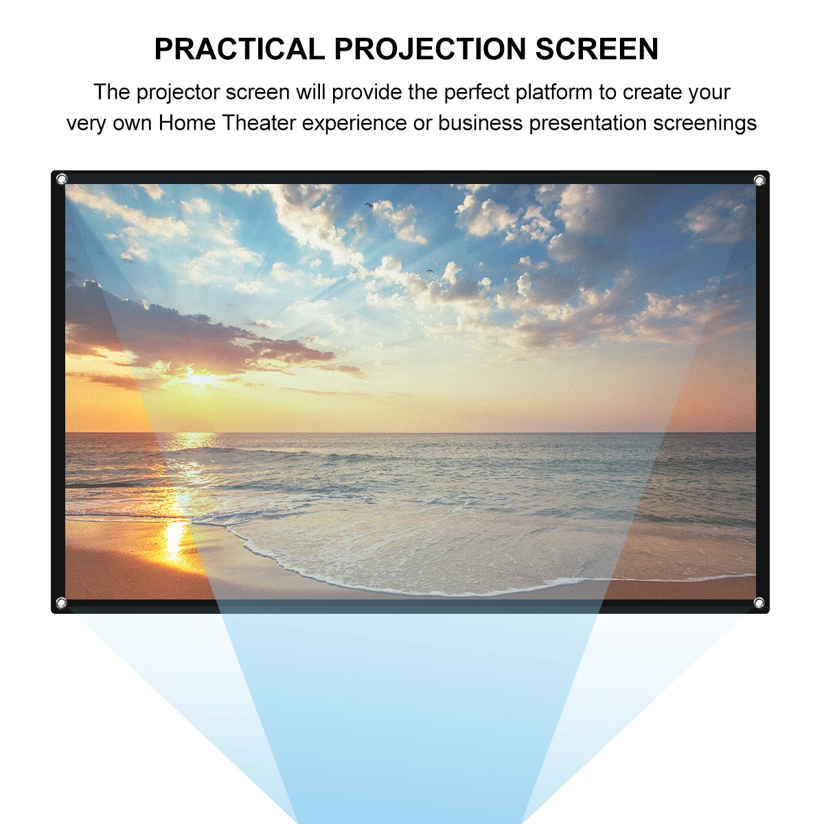 

Projector Screen Outdoor Portable Projection Pull up Screens Folding Retractable Movie Cinema White for
