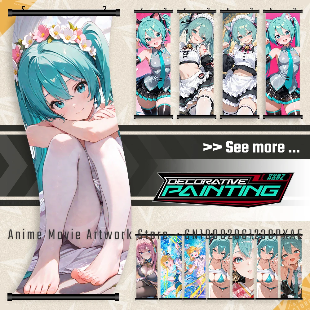 Famoso lienzo de Anime, arte de pared, impresiones modernas, pintura colgante, carteles, decoración del hogar, rollos de imágenes para la habitación, regalo para seguidores de Hatsune Miku
