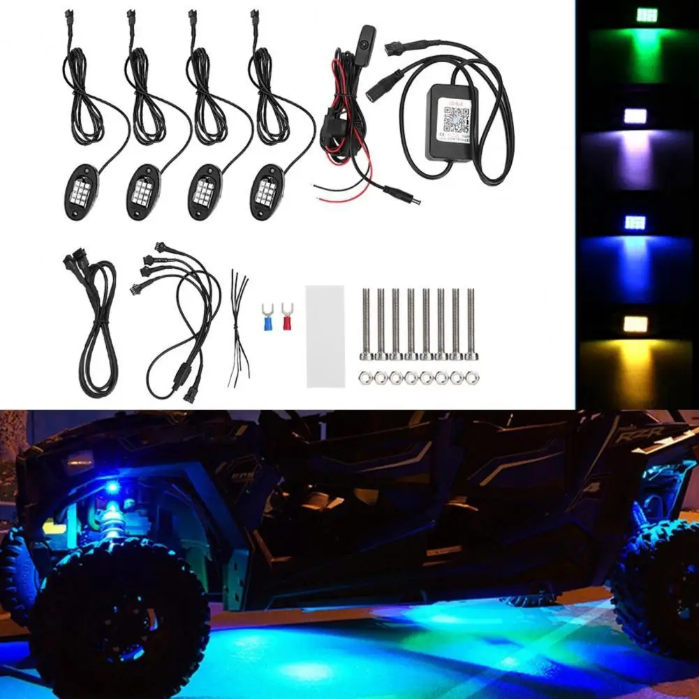 

LED Car Underglow Lights Remote/APP Control Chassis Neon Lights RGB Flexible Strips Atmosphere Lamp Underbody System Waterproof