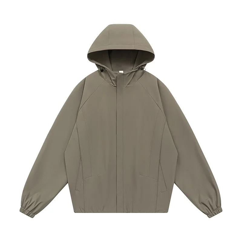 Unisex Windproof & Anti-Wrinkle Hooded Outdoor Jacket – 3D Cut Fashion Coat for Mountain Hiking & Urban Commute
