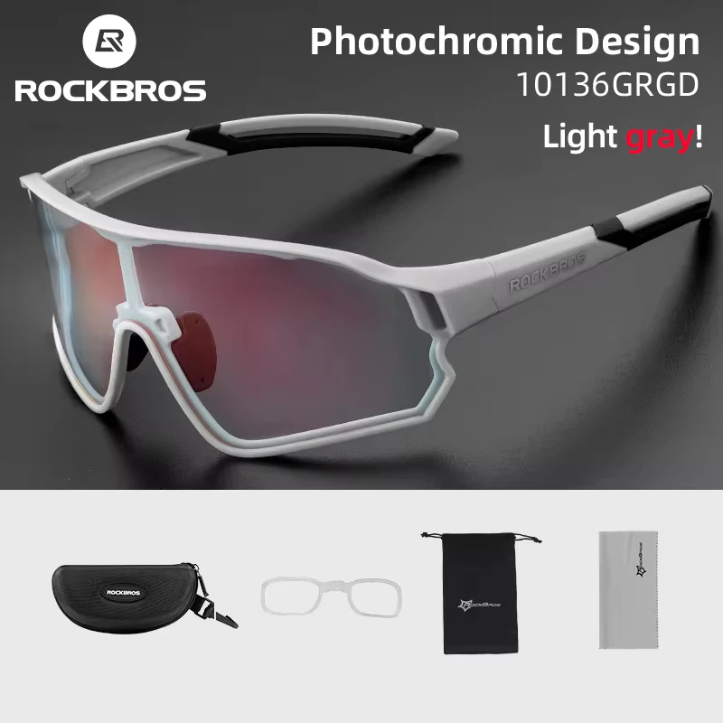ROCKBROS fotochromowe okulary rowerowe UV400 okulary przeciwsłoneczne Outdoor Sport okulary rowerowe MTB Racing lekkie elastyczne gogle