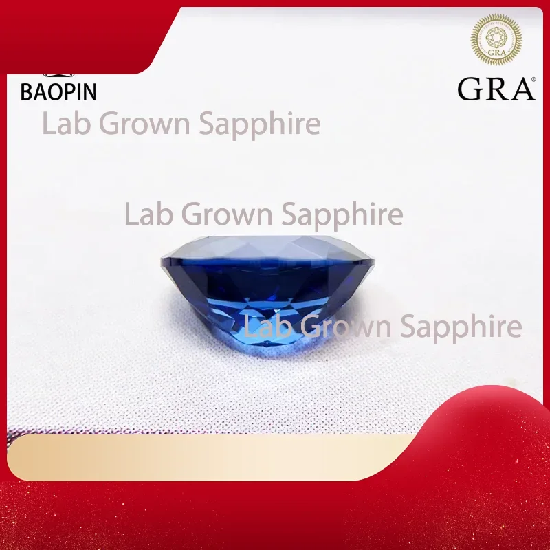 

Sapphire Lab Grown Stone Oval Cut Royal Blue Color rtificial Gemstone for DIY Jewelry Making Materials Selectable Certificate