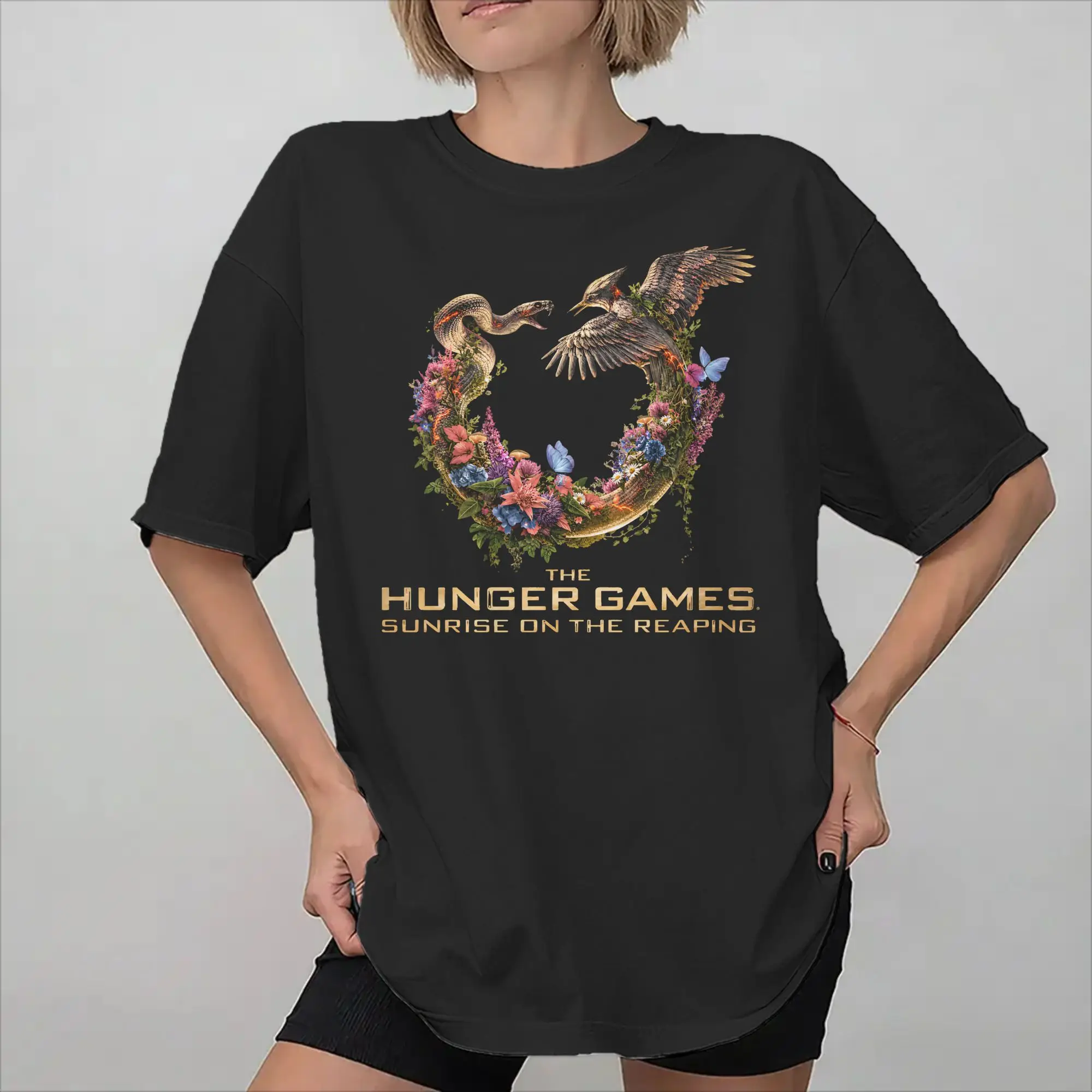 Printed the hunger games: sunrise on the reaping T Shirt for Men Women  Cotton T-shirts Short Sleeve Tops