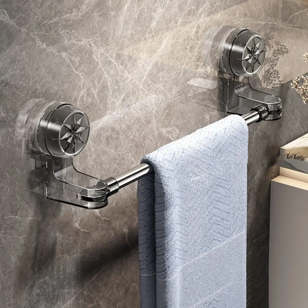 

Practical Plastic Suction Cup Towel Rack Adjustable Wall Mounted Retractable Towel Bar Removable Water-proof Shoe Rack for Home