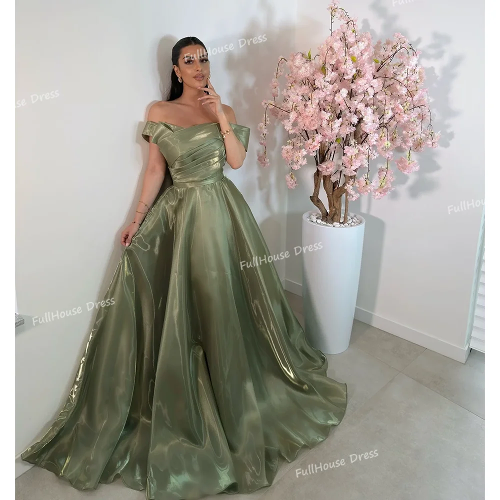 العرف مذهل قبالة الكتف مطوي ألف خط ثوب مسائي عارية الذراعين ثنيات حزب اللباس مع قطار شارون سعيد