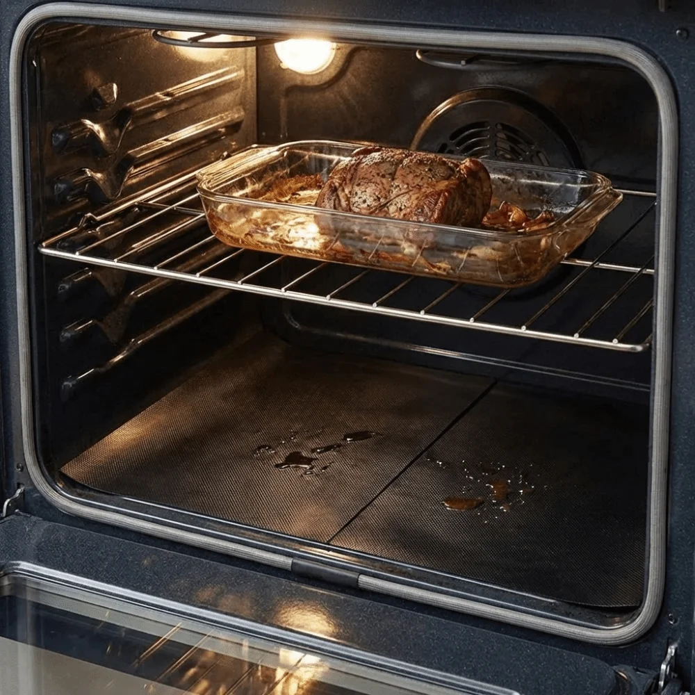 

2PCS Kitchen Additions Heat-Resistant Non-Stick Oven Liners Square Multipurpose Oven Protector Liner Cuttable Oven Mat Kitchen