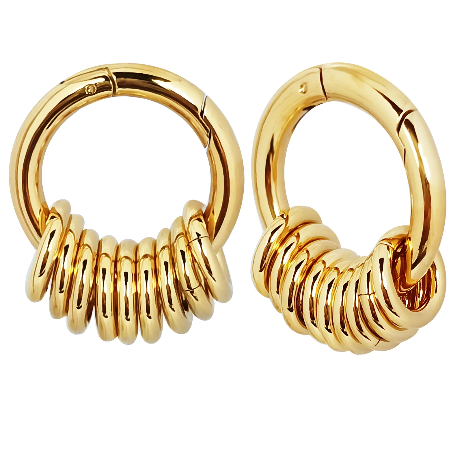 2PCS Hoops Dangle Ear Gauges Ear Plugs for Ear Tunnels Dangling Plugs for Men Women Size 6G 4mm Strethching Earrings Ear Weights