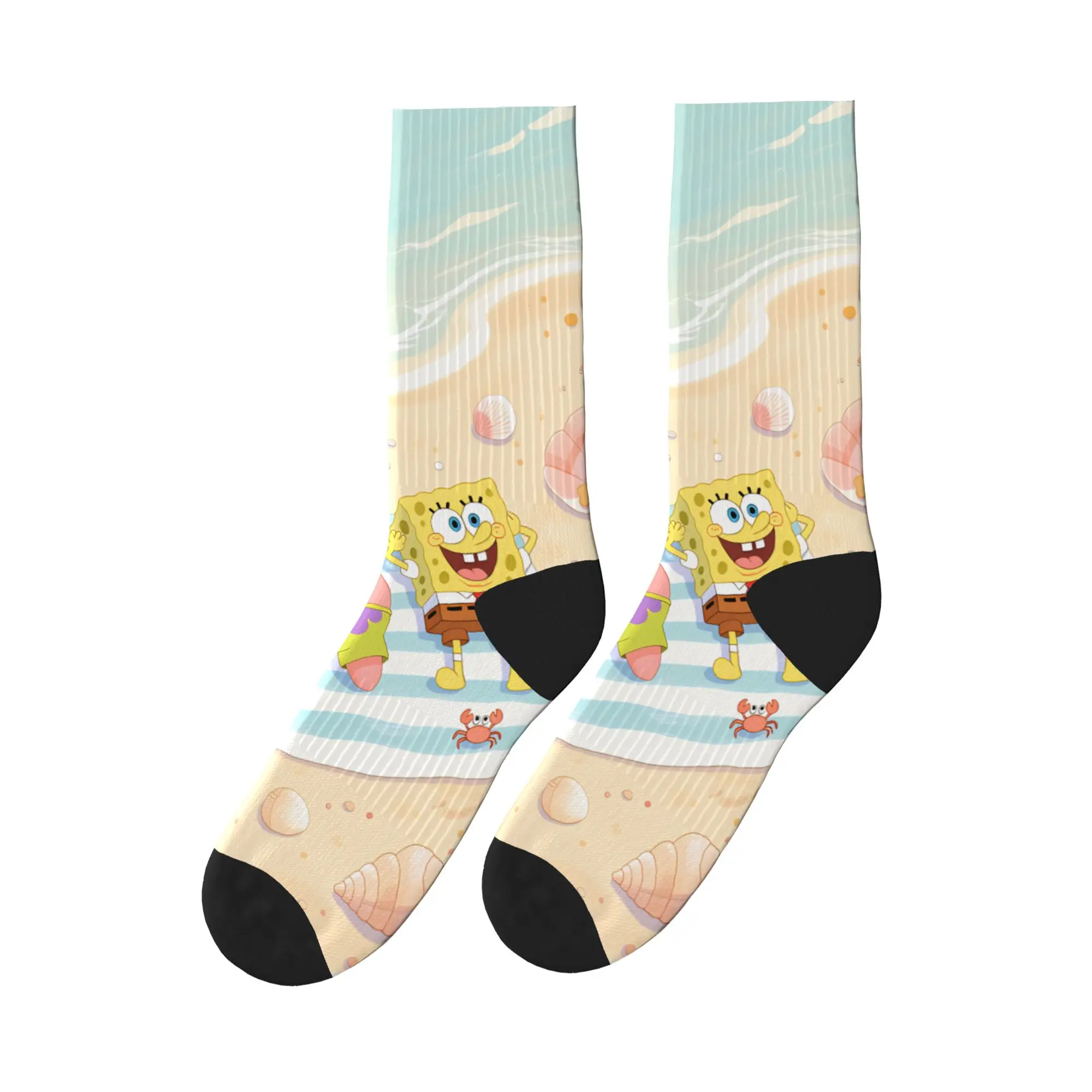 

S-Spongebobs Socks Spring Stockings Casual Men's Warm Soft Socks Pattern Running Non-Slip Socks