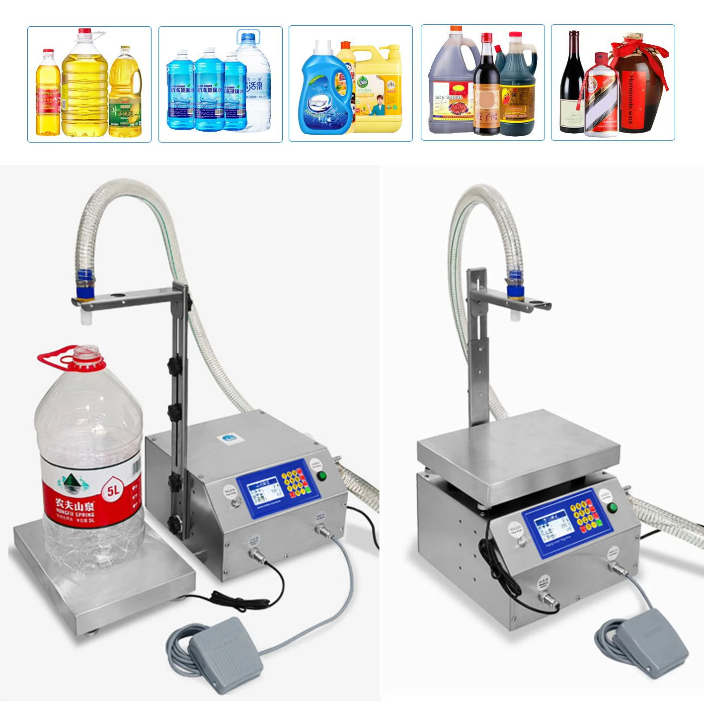 Liquid Filling Machine Paste Filler Shampoo Lotion Laundry Olive Oil Water Large Flow Weighing Type Fully Automatic Edible