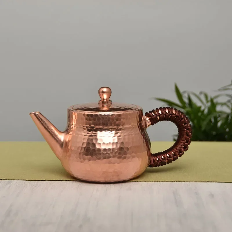 Portable Teapot Tea Handmade Copper Tea Infuser Teapot 200ml Chinese Tea Set Brewing Kettle Heat Resistance Teaware Dishes