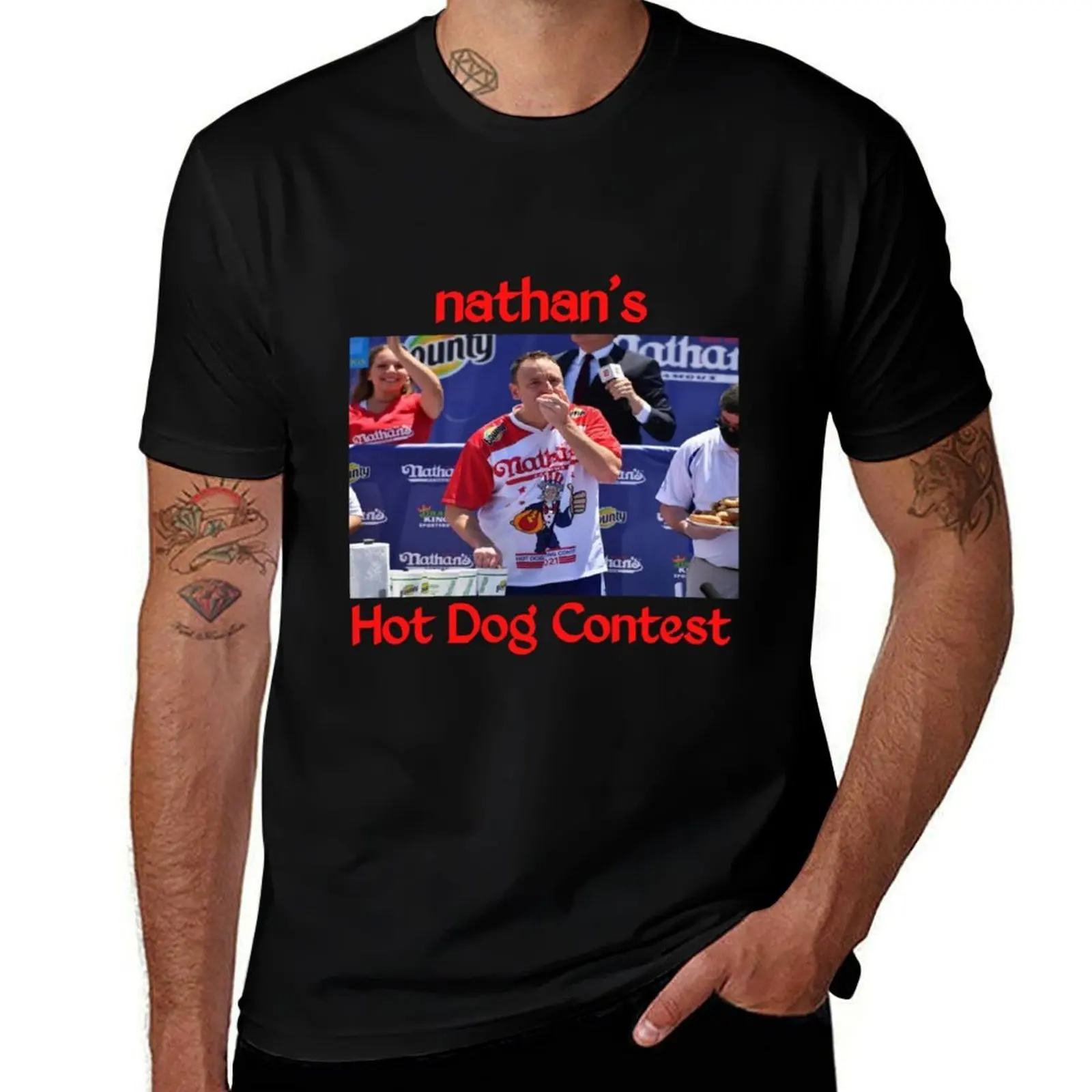 

Nathans Hot Dog Contest T-Shirt t shirts for man cotton soft g man t shirts for men T-Shirt