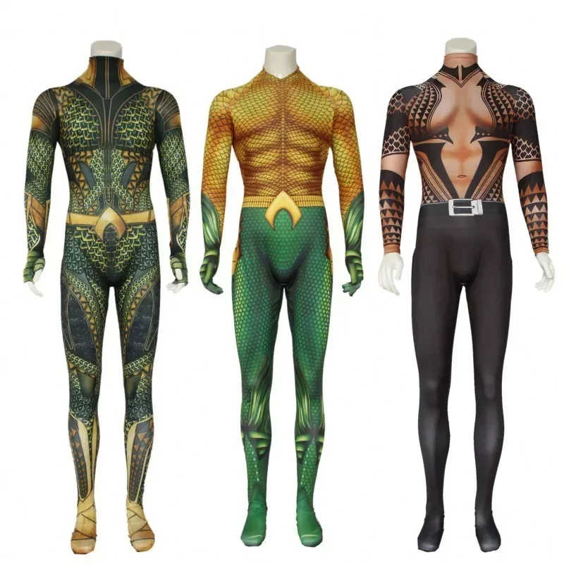 Anime Movie Cosplay Costume Arthur Curry Orin Halloween Party Costumes Zentai Jumpsuit For Men