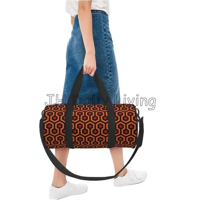 The Shining Overlook Hotel Pattern Round Travel Duffle Bag Waterproof Durable Handbags Yoga Gym Bag Outdoor Sports Fitness Bags