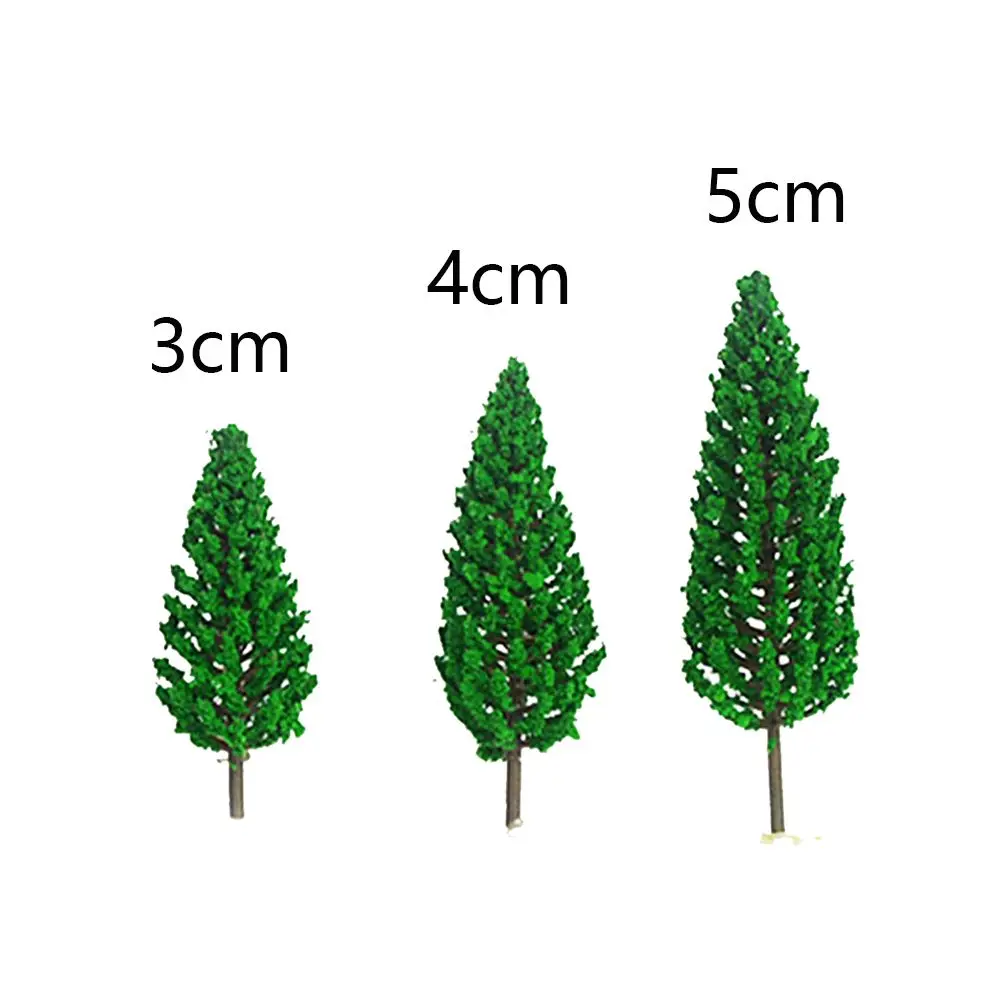30pcs DIY Scale Materials Railroad Decor Buliding Layout Artificial Cedar Tree Miniature Model Green Scenery Scene Model