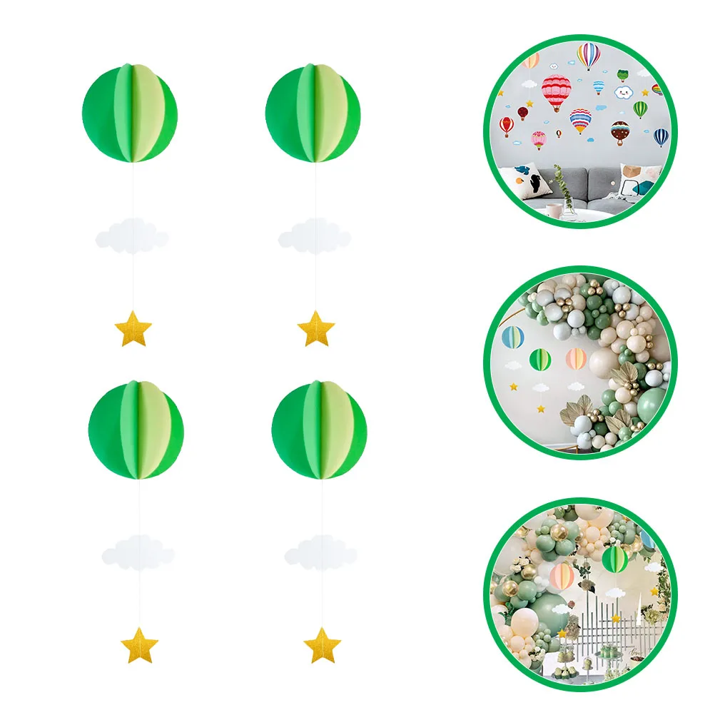 

4pcs Hot Air Balloon Clouds Hanging Decorations Party Nursery Room Travel Classroom Ceiling Balloon Centerpieces Decorations For