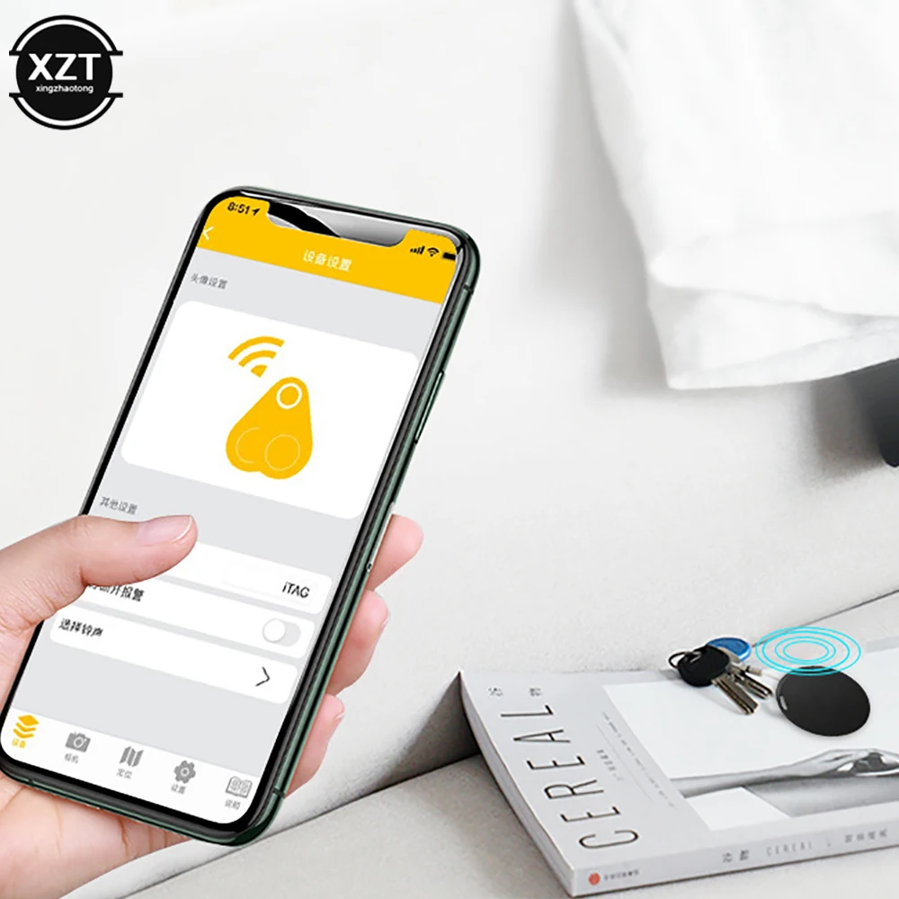 Round Mini GPS Bluetooth-Compatible 5.0 Tracker Anti-Lost Device Pet Kids Bag Wallet Tracking Smart Finder Locator