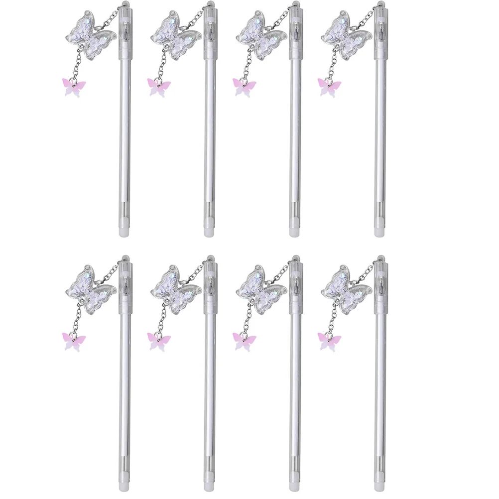 8 قطع أقلام جل على شكل فراشة للطلاب، قلم حبر مزين بالترتر، جائزة المكتب والمدرسة، أقلام ممتعة للطلاب، قلم جل