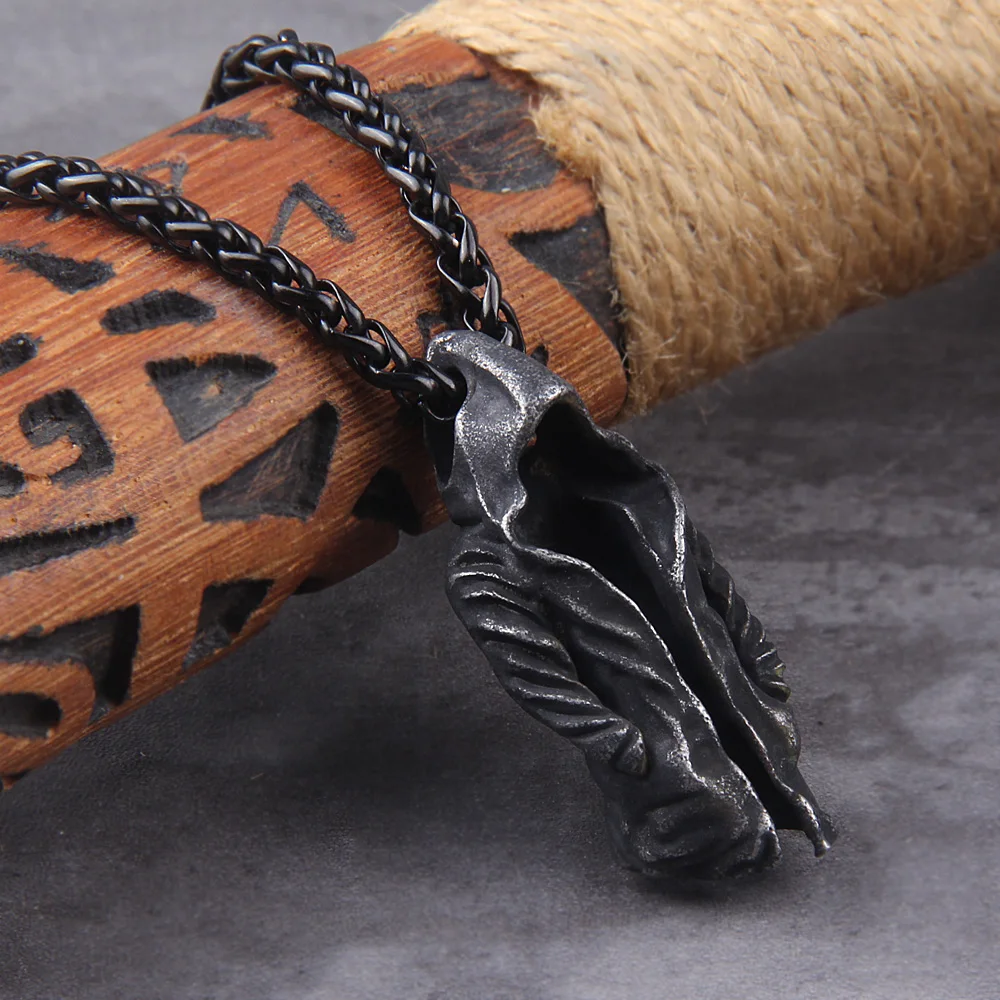 Cool Punk Vintage Assassin Cloak Man In Black Pendant Necklaces For Men Boys Stainless Steel Personality Hip Hop Jewelry Gifts