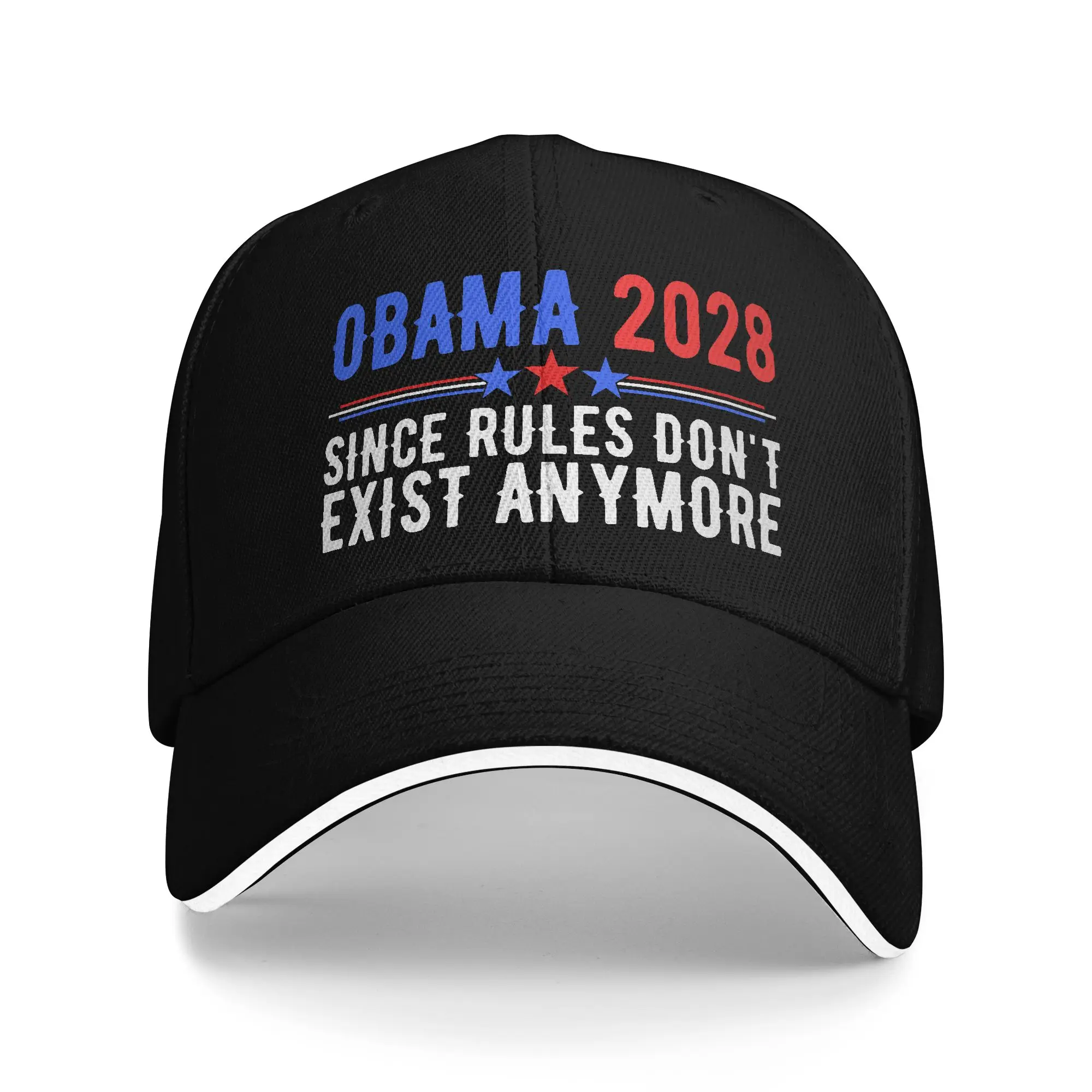 Obama 2028 Since Rules Don't Exist Anymore Baseball Cap Running Hippie Sun Hip Hop Hats Couple Women Stylish Print Baseball Caps
