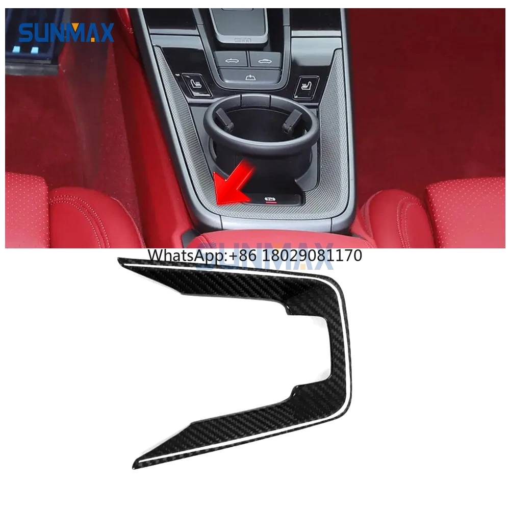 For Porsche 911 992 2023 2024  Dry Carbon Fiber Interior Center Console Panel Cover Sticker Trim Car Accessories