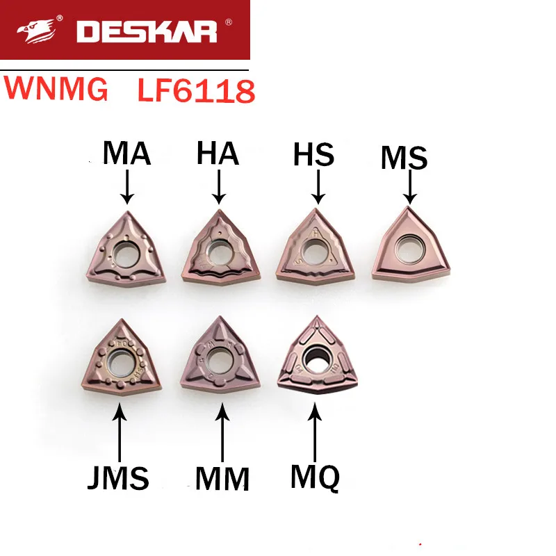 DESKAR WNMG080404 WNMG080408 مللي أمبير MS JMS MQ HS HA GS مم R-S L-S LF6118 نك كربيد شفرة الفولاذ المقاوم للصدأ مخرطة أداة