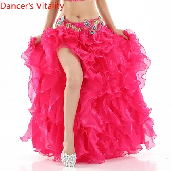 VENTE CHAUDE! Robe de danse du ventre en fil pour femmes âgées, Costumes Sexy, jupe de scène de danse latine Shasha pour dames, jupes fendues de danse du ventre