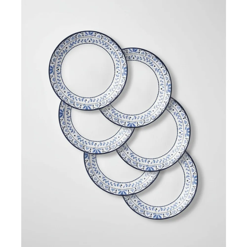 

Набор трехслойных стеклянных тарелок для салата, легкая 9-дюймовая устойчивая к сколам посуда для семейной столовой, 6 предметов