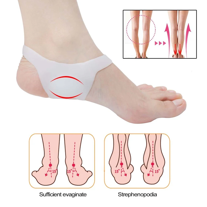 Tcare O-type Foot Correction Insoles Pads No Slip Shoes for Men and Women Silicone Orthopedic Insoles Foot Care Tool Pain Relief