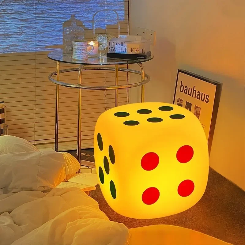 

For Dice night lamp colorful remote control table night light bedside lamp living room creative stool floor lamp