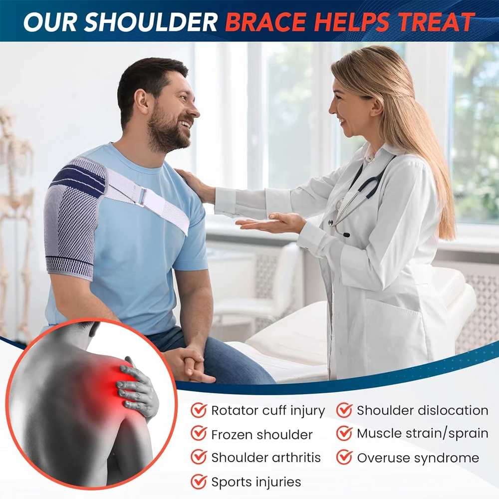 1pcs Shoulder Stability Brace Compression Sleeve for Rotator Cuff Support Injury Prevention Dislocated AC Joint Labrum Tear