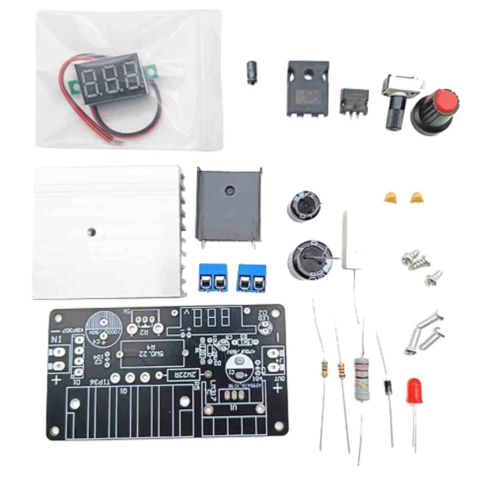 LM317 Power Supply Voltage Regulator Module Voltage Adjustable Module 3A with Voltage Display and Short Circuit Protection
