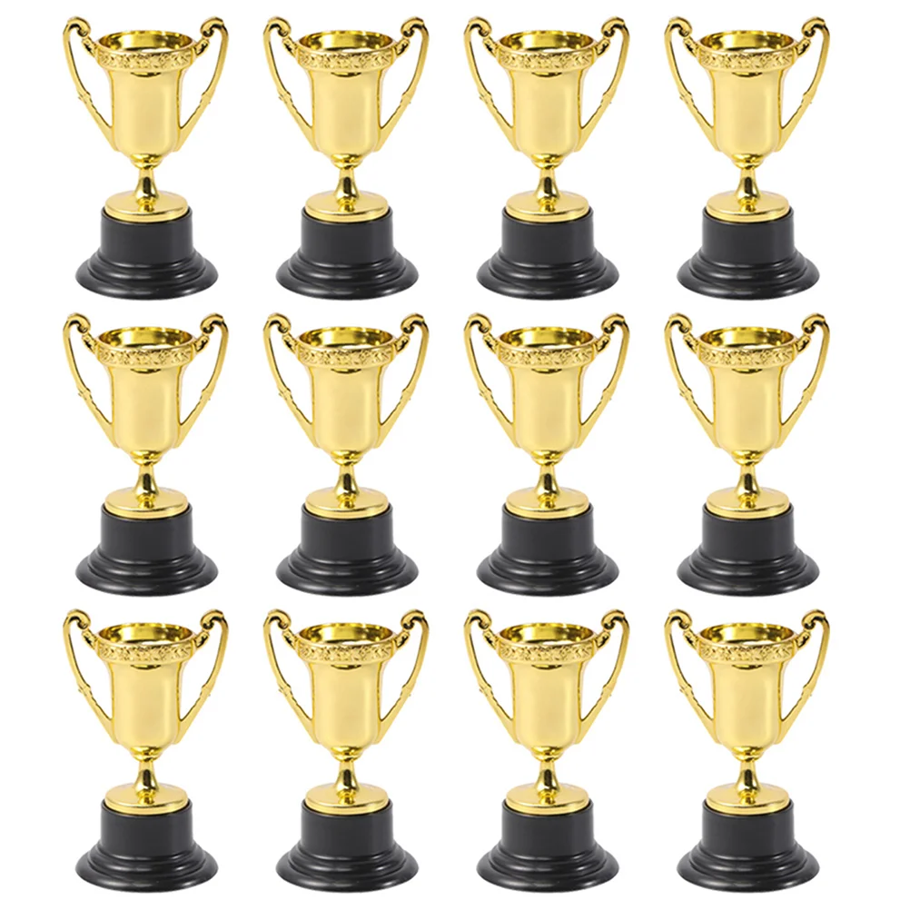 

10 Pcs Children's Trophy Small Toy Mini Gold Award Cups Trophies Delicate Reward Accessory Puzzle