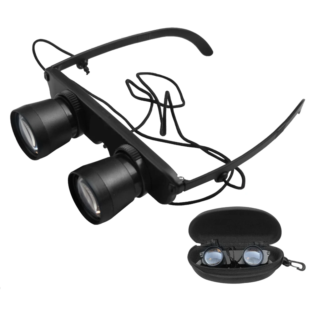 Glasses Fishing Binoculars Optical Resin Lens Fishing Focusing Glasses Wearable Outdoor Portable Magnifier for Concerts Viewing