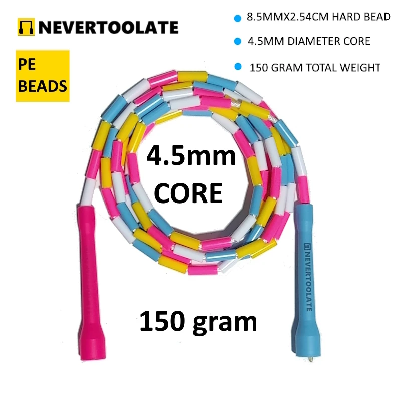 NEVERTOOLATE HARD BEADS freestyle elevate coach chris skill beaded jump rope skipping rope RA handle freestyle skill tricks