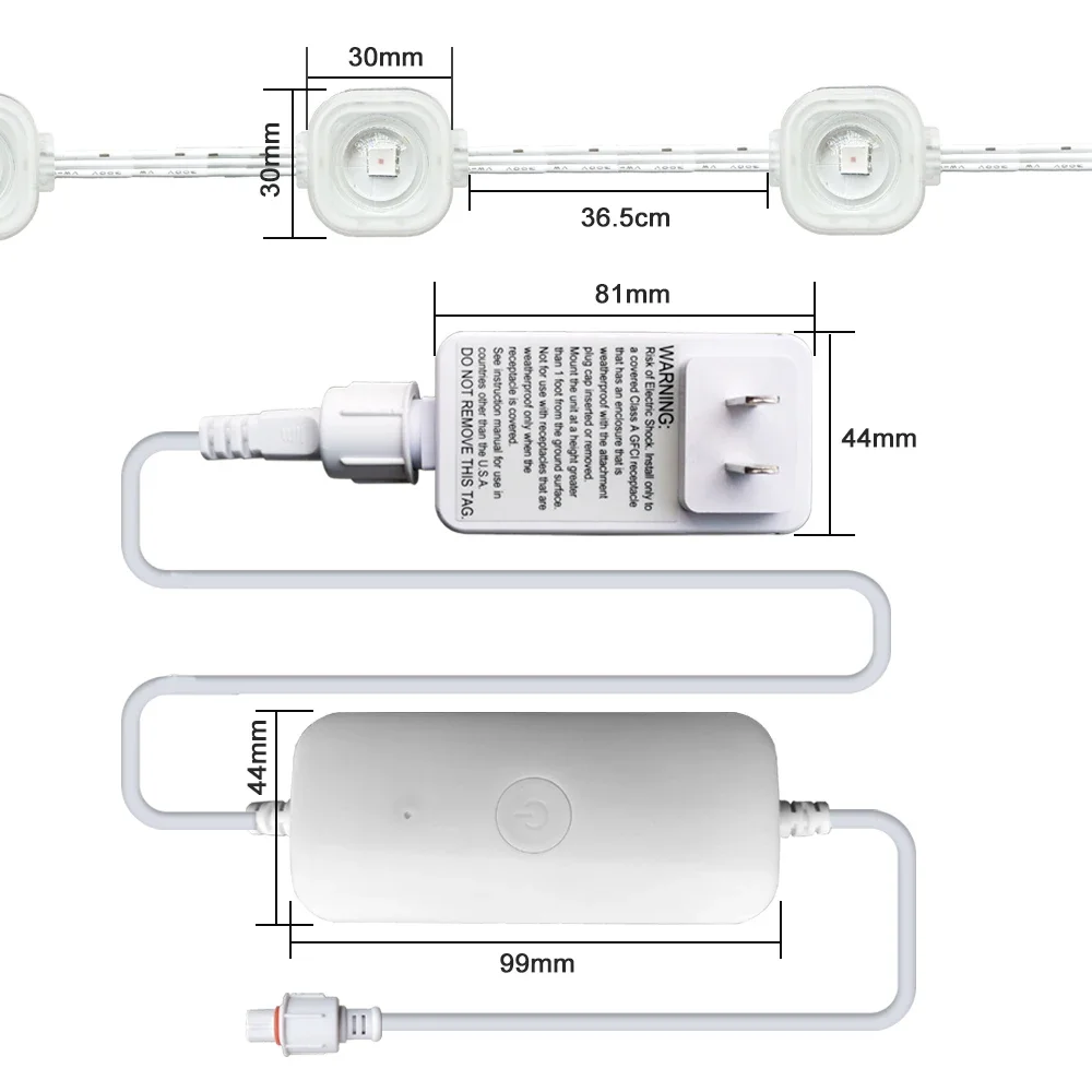 15M trwałe zewnętrzne okapy LED łańcuchy świetlne wodoodporna dekoracyjna listwa oświetleniowa RGB WIFI sterowanie głosowe Bluetooth do wystroju domu