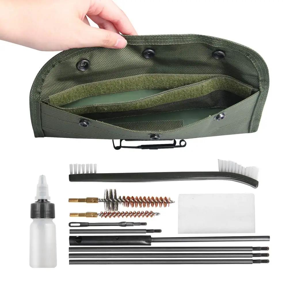 10PC Compact Rifle Gun Cleaning Kit Airsoft Pistol Cleanner for 5.56mm .223 22LR .22 Tactical Rifle Shotgun Gun Brushes cleaner