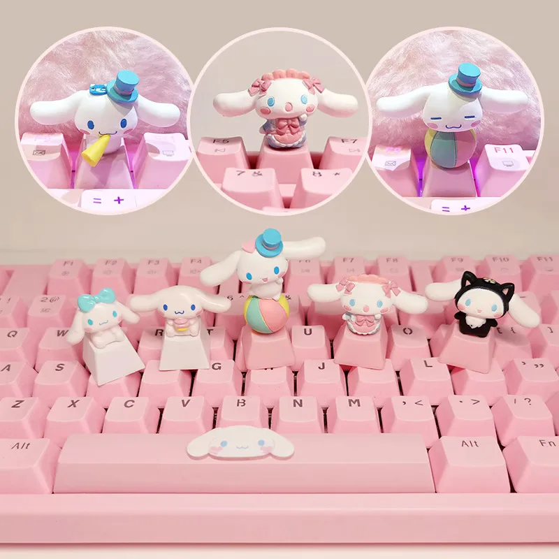 Sanrio Kawaii Cinnamorol Keycaps Mechanical Keyboard Caps Hello Kitty Pochacco Mx Axis Personalized Cartoon Esc Diy Key Cap Game