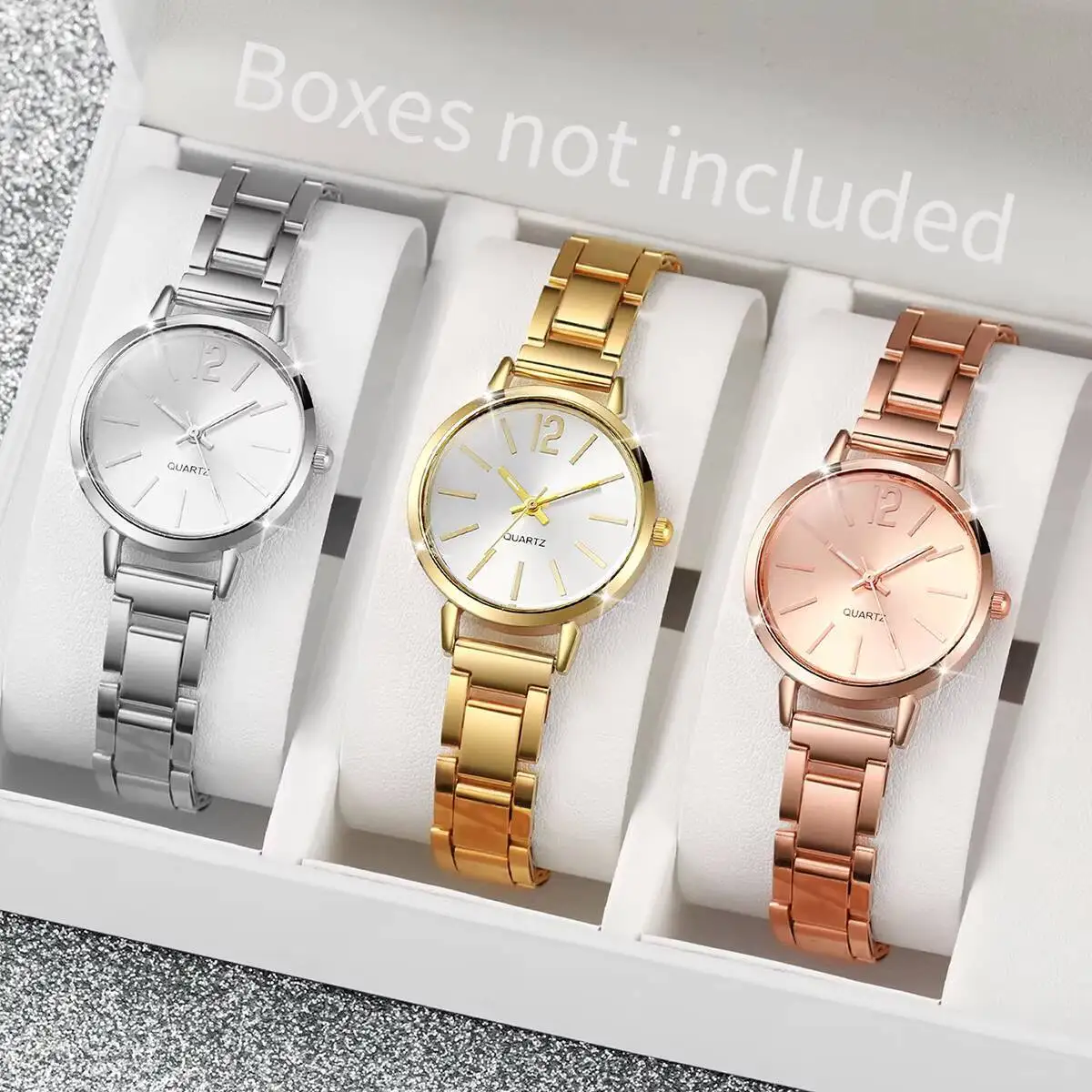 1/2/3 Uds. Relojes de moda para Mujer, Reloj de cuarzo analógico con esfera Simple para Mujer, Reloj para Mujer y niñas, Reloj de regalo (sin caja)