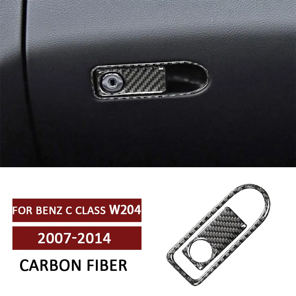 

Car Co Pilot Glove Storage Box Handle Trim Sticker for Mercedes Benz C Class W204 2007-2014 Carbon Fiber Decal Auto Accessories