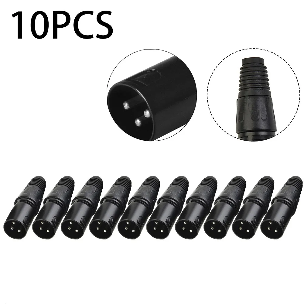 10 Pairs XLR DMX 3 Pin Microphone Audio Cable Plug Connector Male Female MIC Snake Plug Cable Connector