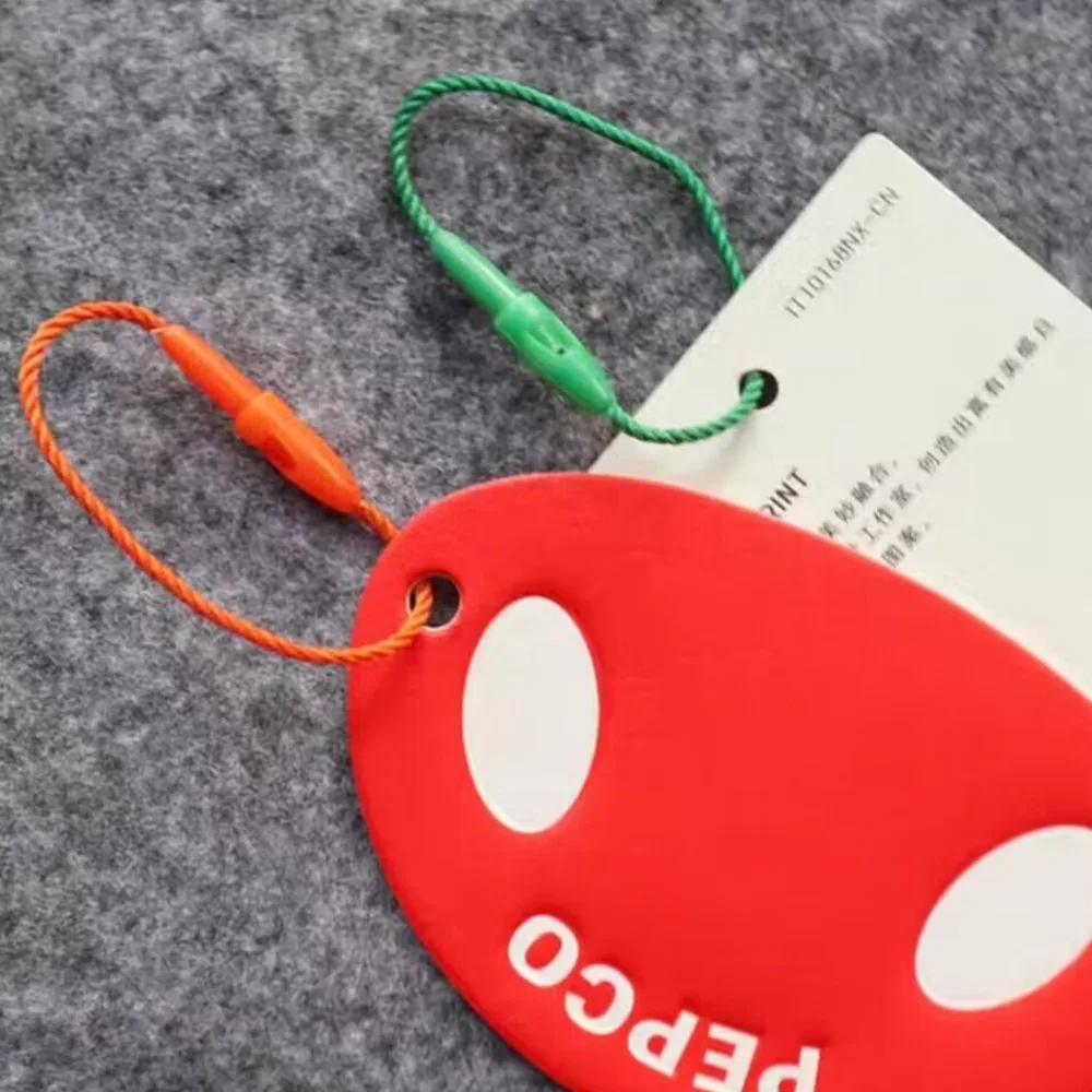 1000 Stück Schnappverschluss-Schlaufenbänder 8 cm Kleine Etikettenschnüre Weiß Rot Schwarz Polyester Kleidungsetikettenschnüre Etikettenbänder – Detail 1