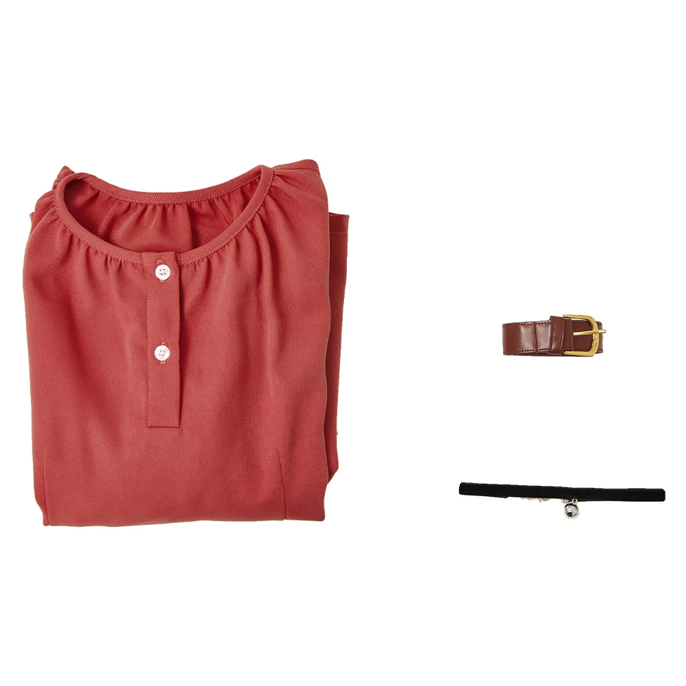 Disfraz de Nico Wakatsuki, vestido rojo, peluca, traje de reloj de bruja de Anime, conjunto de vestido de peluca de Cosplay de verano/fiesta de bruja/graduación