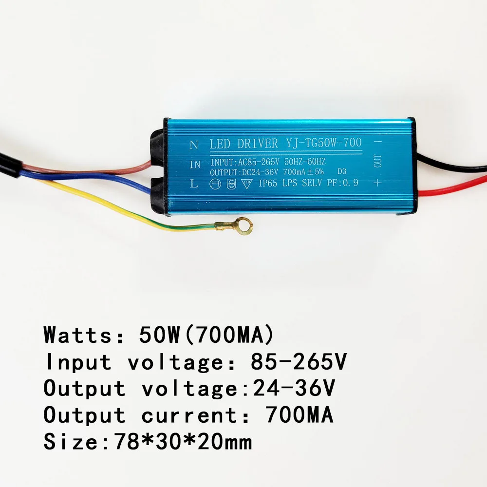 LED Driver 50W 700MA 1050MA 1200MA 1500MA Power Supply Floodlight LED Driver light Transformer IP65 Waterproof Adapter DC24-36V