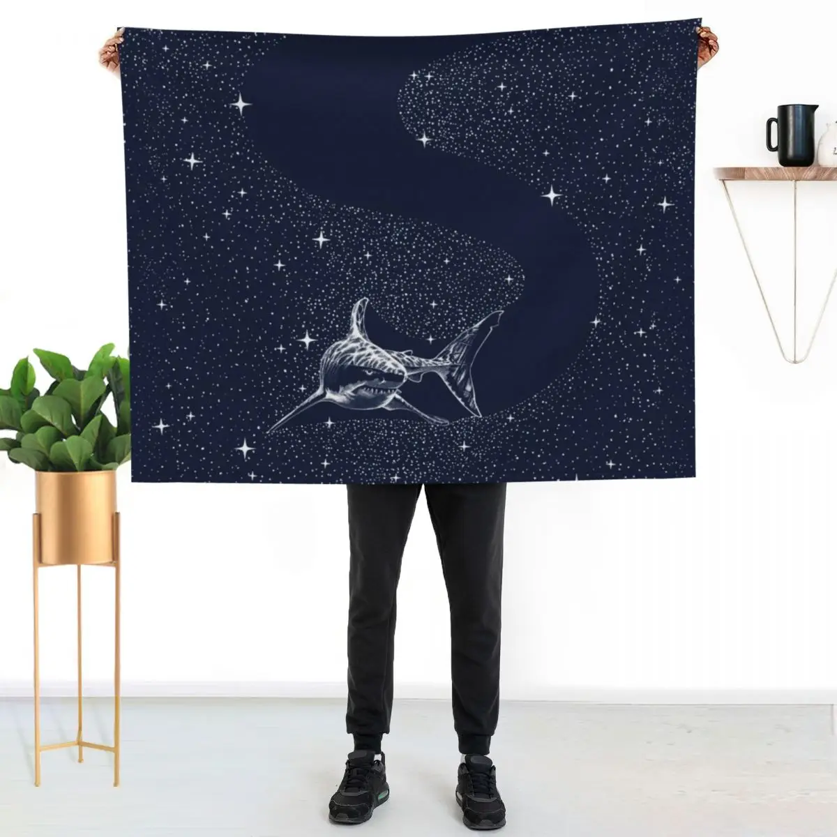 Starry Shark Throw Blanket Polar Giant Sofa Hair Luxury Softest decorative Blankets