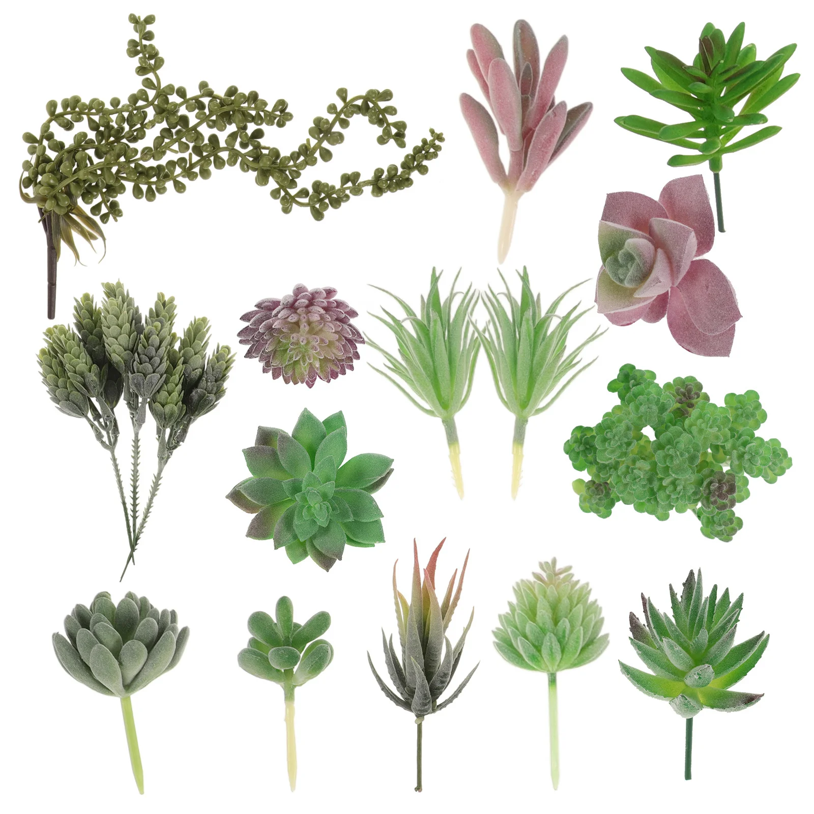

14pcs Diy Artificial Succulent Plants Unpotted Simulation Decor For Home Office Cafe Indoor Landscape Arrangement Faux Plants
