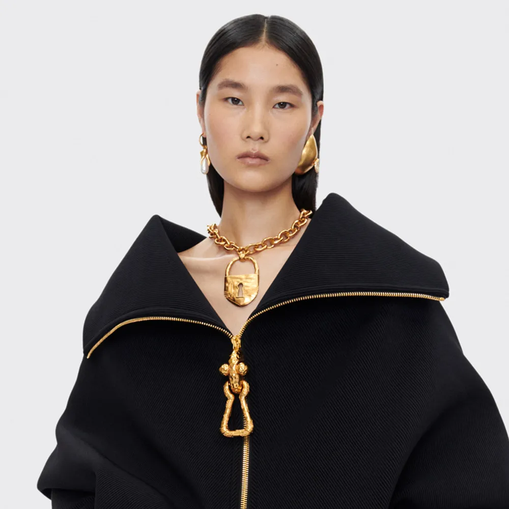 جديد وصول سبائك معدنية مفتاح القفل قلادة قلادة للنساء مجوهرات هدايا حفلة عيد ميلاد سترة إكسسوارات عقد #1