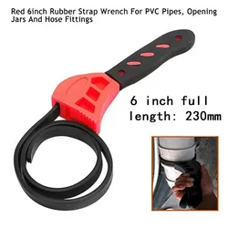 Adjustable 6in Rubber Strap Wrench Spanner Oil Filter Repair Bottle Opener Tool Strap Opener Cartridge Removal Tools