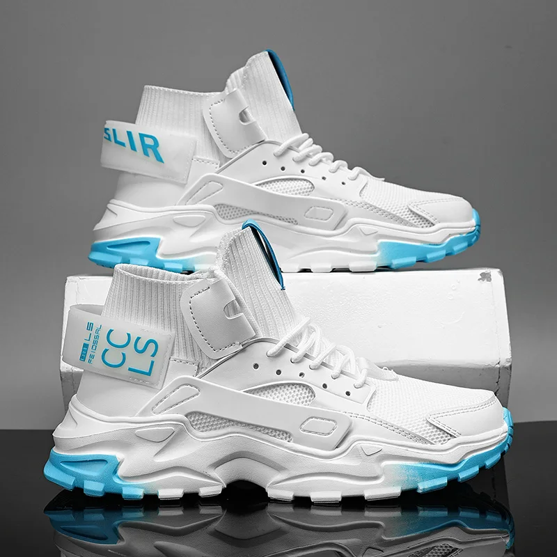 Brand High-top Street Sneakers Men's Breathable Sports Shoes Casual Shoes Chunky Sneakers Heighten Fashion Damping Tennis Shoes