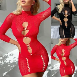 2024 Erotic Lingeries Womens Fancy Sex Babydoll Nightgowns Bodycon Nightdress Ladies Hollow Out Pajamas Robe Mini Dress Costume